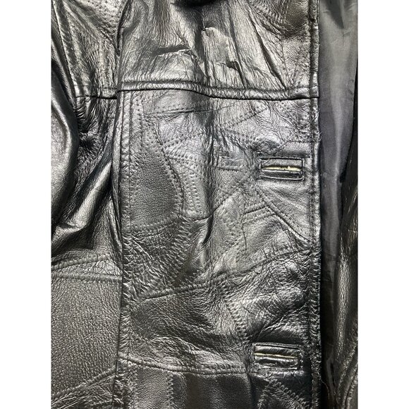 Vintage Cellini Leather Jacket Women’s Size Small Black Long Sleeve Button Up - Picture 3 of 11